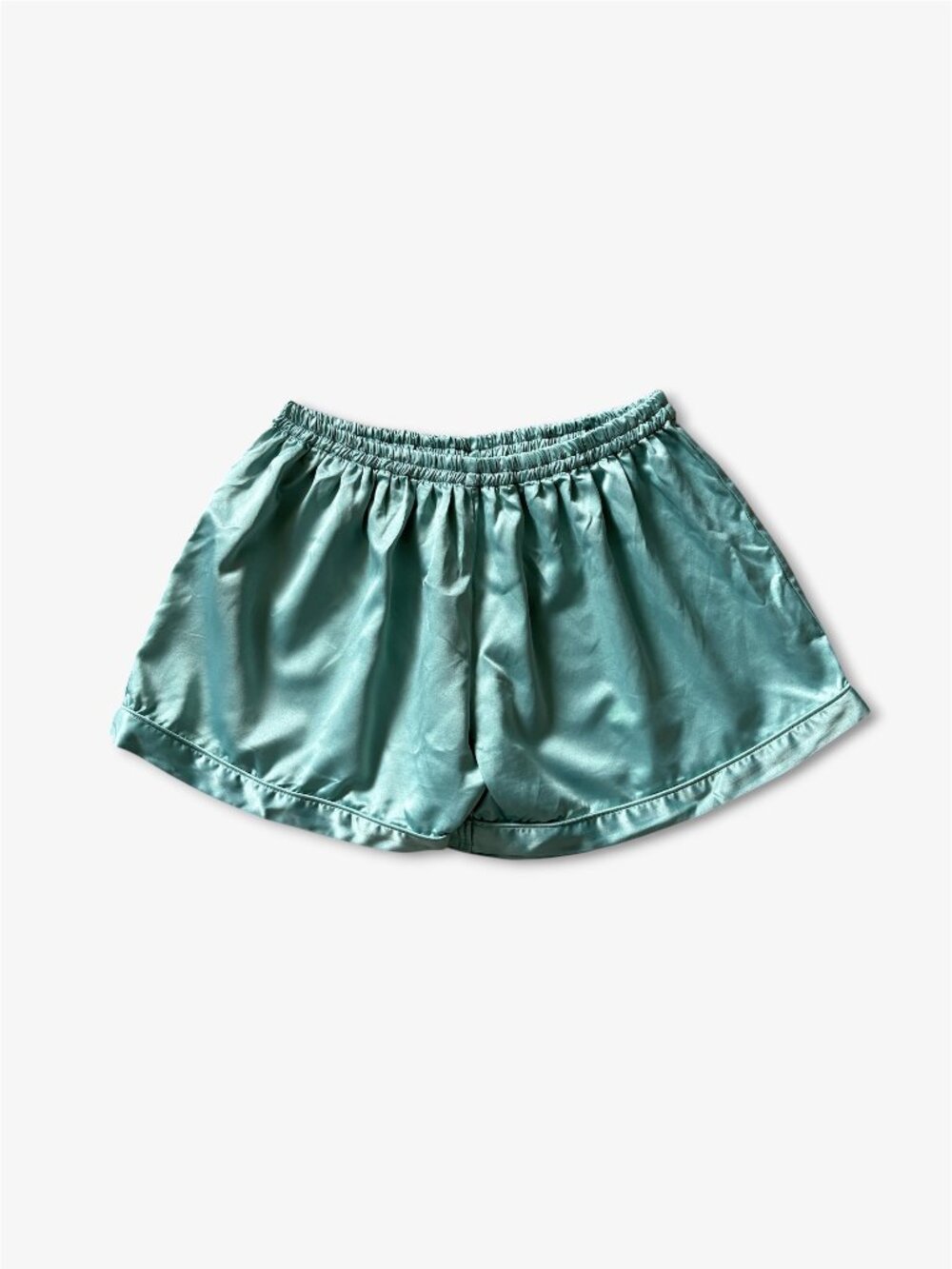 Plum Pretty Sugar Sage Green Satin Pajama Boxer Shorts Womens Extra Large Bridal